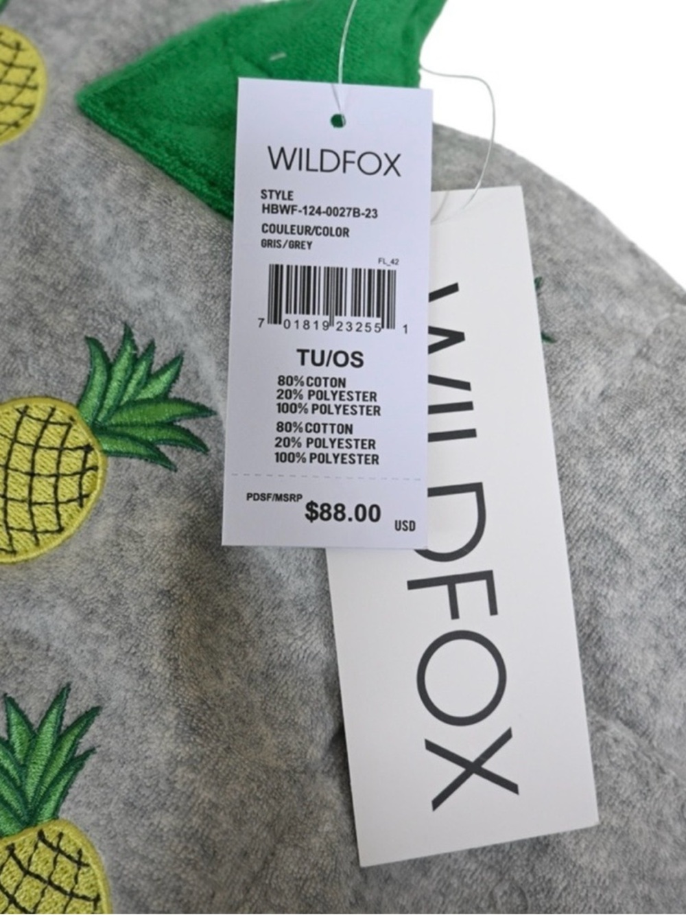 Wildfox Pineapple Embroidered Tote NWT - Picture 3 of 3